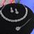 Pink color rhodium plating festive wear designer necklace set