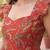 Red cotton printed top for women