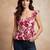 White cotton printed top for women