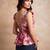 White cotton printed top for women