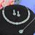 Green color rhodium plating festive wear designer necklace set