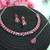 Pink color rhodium plating festive wear designer necklace set