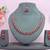 Red color rhodium plating festive wear designer necklace set