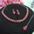 Red color rhodium plating festive wear designer necklace set