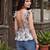 Grey cotton printed top for women