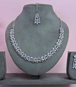 Purple color rhodium plating festive wear designer necklace set
