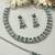 Green color rhodium plating festive wear designer necklace set