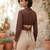 Brown cotton printed top for women