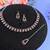 Maroon color rhodium plating festive wear designer necklace set