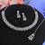 Pink color rhodium plating festive wear designer necklace set