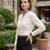 Off-white cotton printed top for women