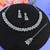Green color rhodium plating festive wear designer necklace set