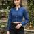 Blue cotton printed top for women