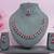 Pink color rhodium plating festive wear designer necklace set