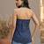 Blue cotton printed top for women