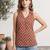 Orange cotton printed top for women