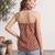 Orange cotton printed top for women