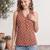 Orange cotton printed top for women