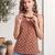 Orange cotton printed top for women