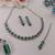 Green color rhodium plating festive wear designer necklace set