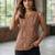 Brown cotton printed top for women