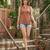 Maroon cotton printed top for women