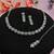 Green color rhodium plating festive wear designer necklace set