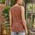 Maroon cotton printed top for women