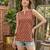 Maroon cotton printed top for women