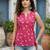 Pink cotton printed top for women