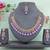 Pink color rhodium plating festive wear designer necklace set