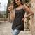 Black cotton printed top for women