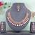 Pink color rhodium plating festive wear designer necklace set