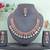 Green color rhodium plating festive wear designer necklace set