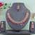 Pink color rhodium plating festive wear designer necklace set