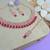 Pink color rhodium plating festive wear designer necklace set