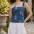 Blue cotton printed top for women