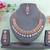 Pink color rhodium plating festive wear designer necklace set