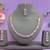 Pink color rhodium plating festive wear designer necklace set