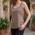 Beige cotton printed top for women