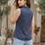 Blue cotton printed top for women