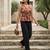 Maroon cotton printed top for women