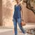 Blue cotton printed top for women