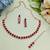 Pink color rhodium plating festive wear designer necklace set