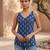 Blue cotton printed top for women
