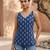 Blue cotton printed top for women