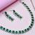 Green color rhodium plating festive wear designer necklace set