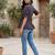 Blue cotton printed top for women