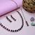 Maroon color rhodium plating festive wear designer necklace set