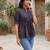 Blue cotton printed top for women